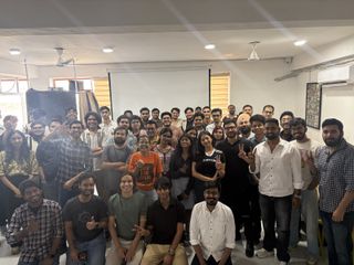 Full room group photo at a PyDelhi meetup