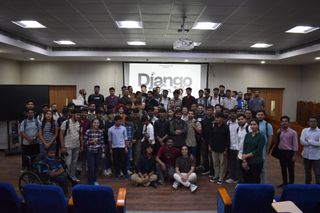 Group photo at the PyDelhi x Django India Django Hack event