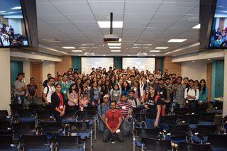 Attendees at the International Women's Day mega meetup in 2018